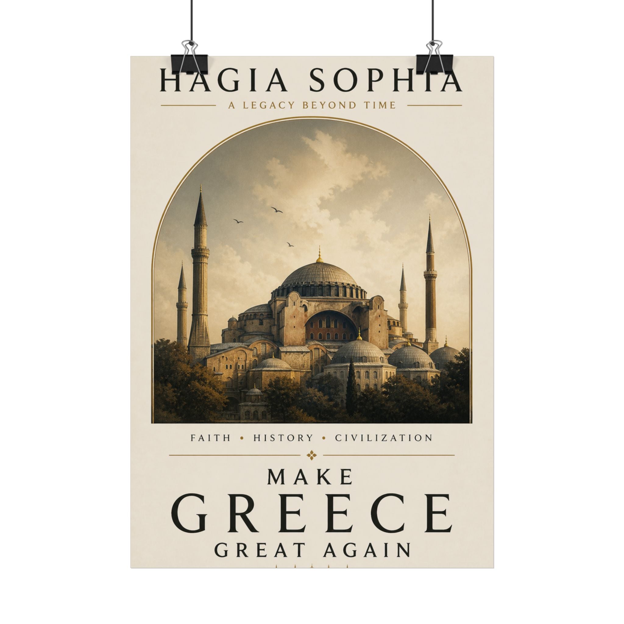 Hagia Sophia Vintage Poster - "Make Greece Great Again" Poster