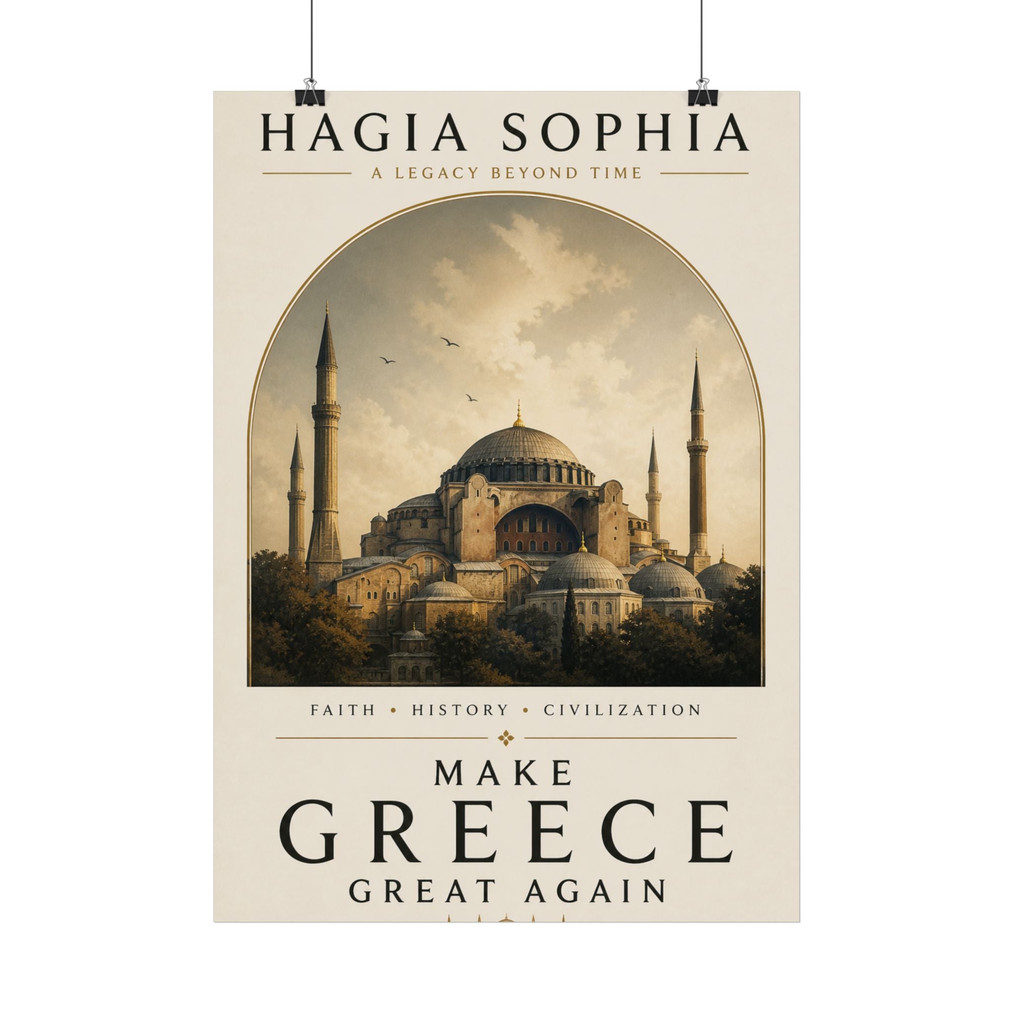 Hagia Sophia Vintage Poster - "Make Greece Great Again" Poster