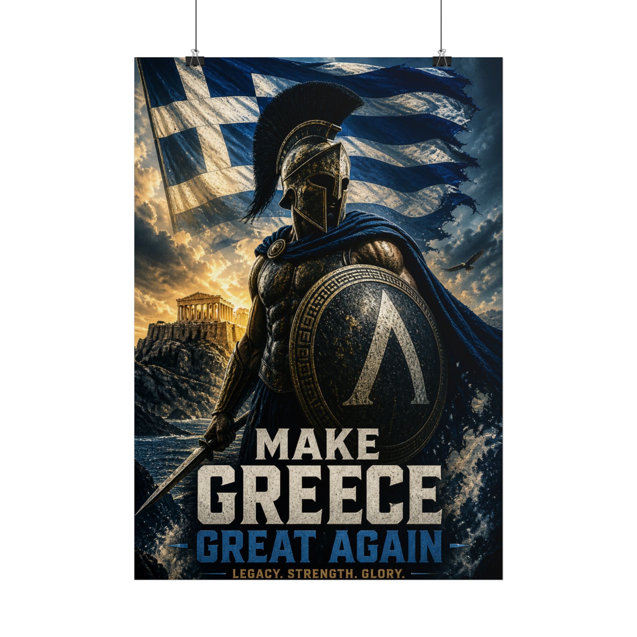 Greek Spartan Poster — "Make Greece Great Again" Wall Art