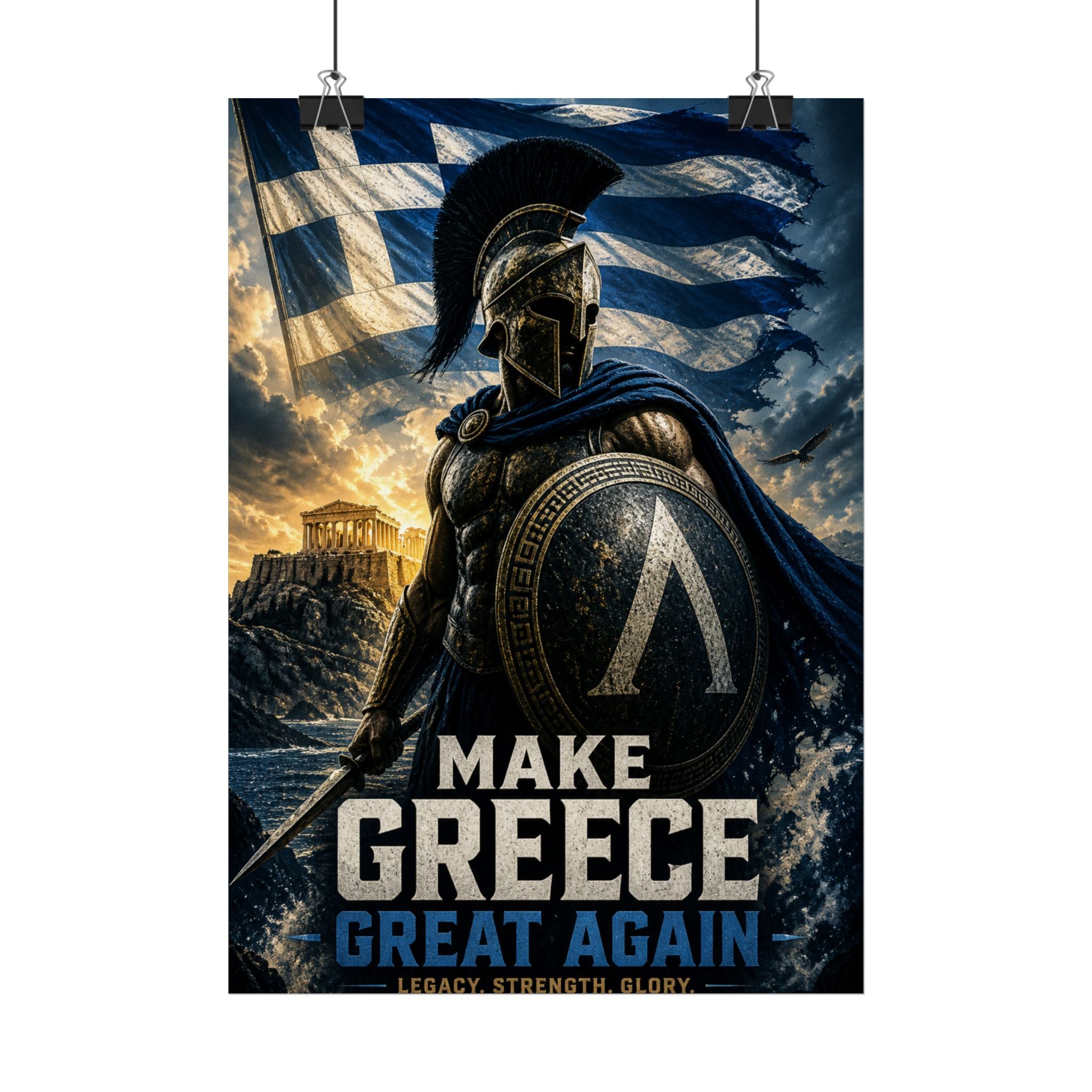 Greek Spartan Poster — "Make Greece Great Again" Wall Art