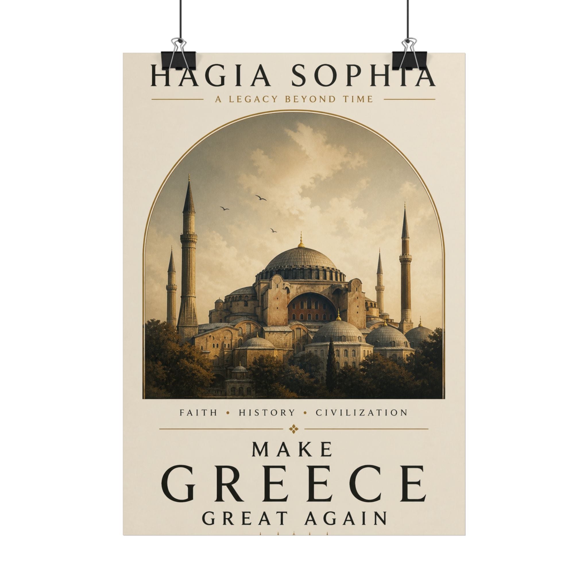 Hagia Sophia Vintage Poster - "Make Greece Great Again" Poster