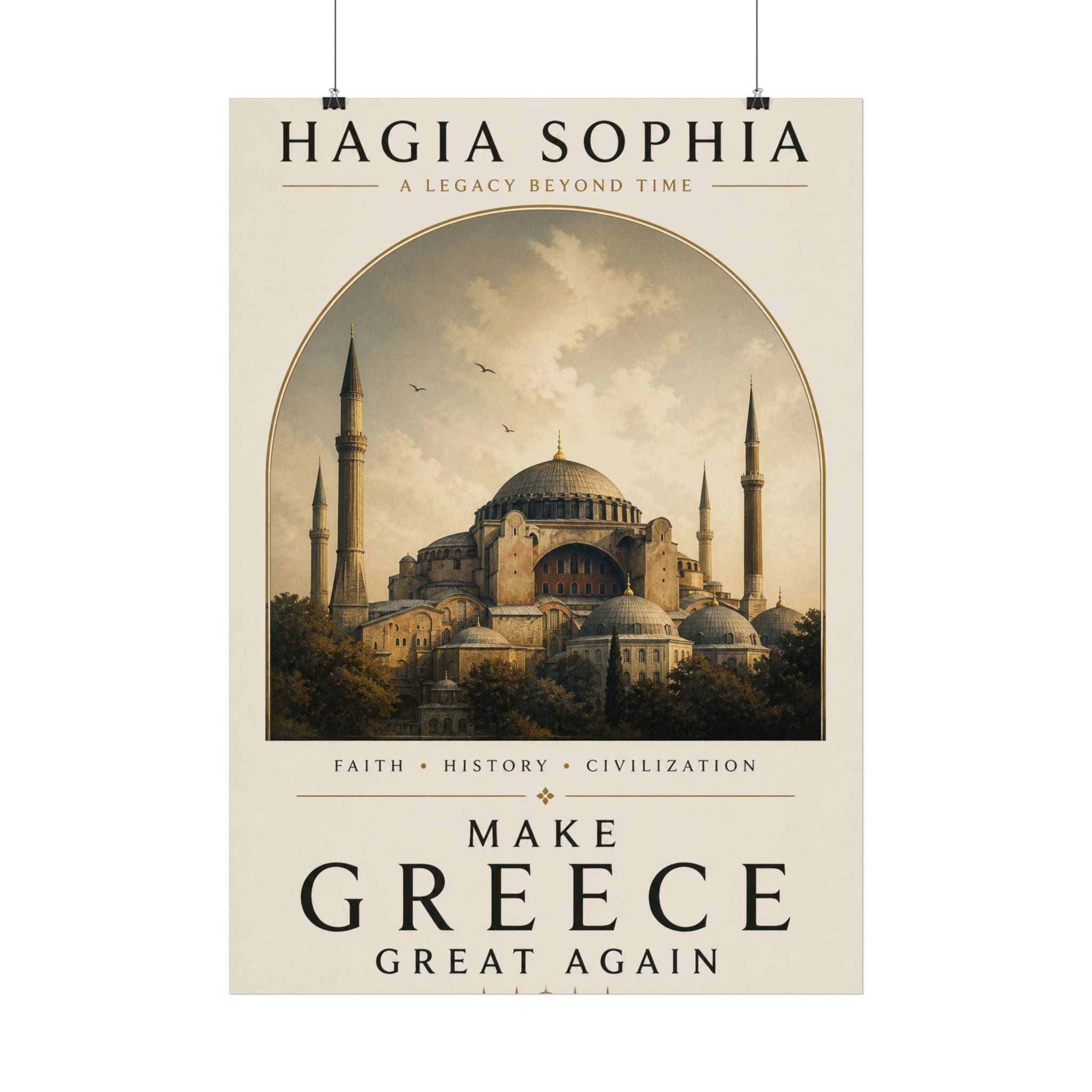Hagia Sophia Vintage Poster - "Make Greece Great Again" Poster