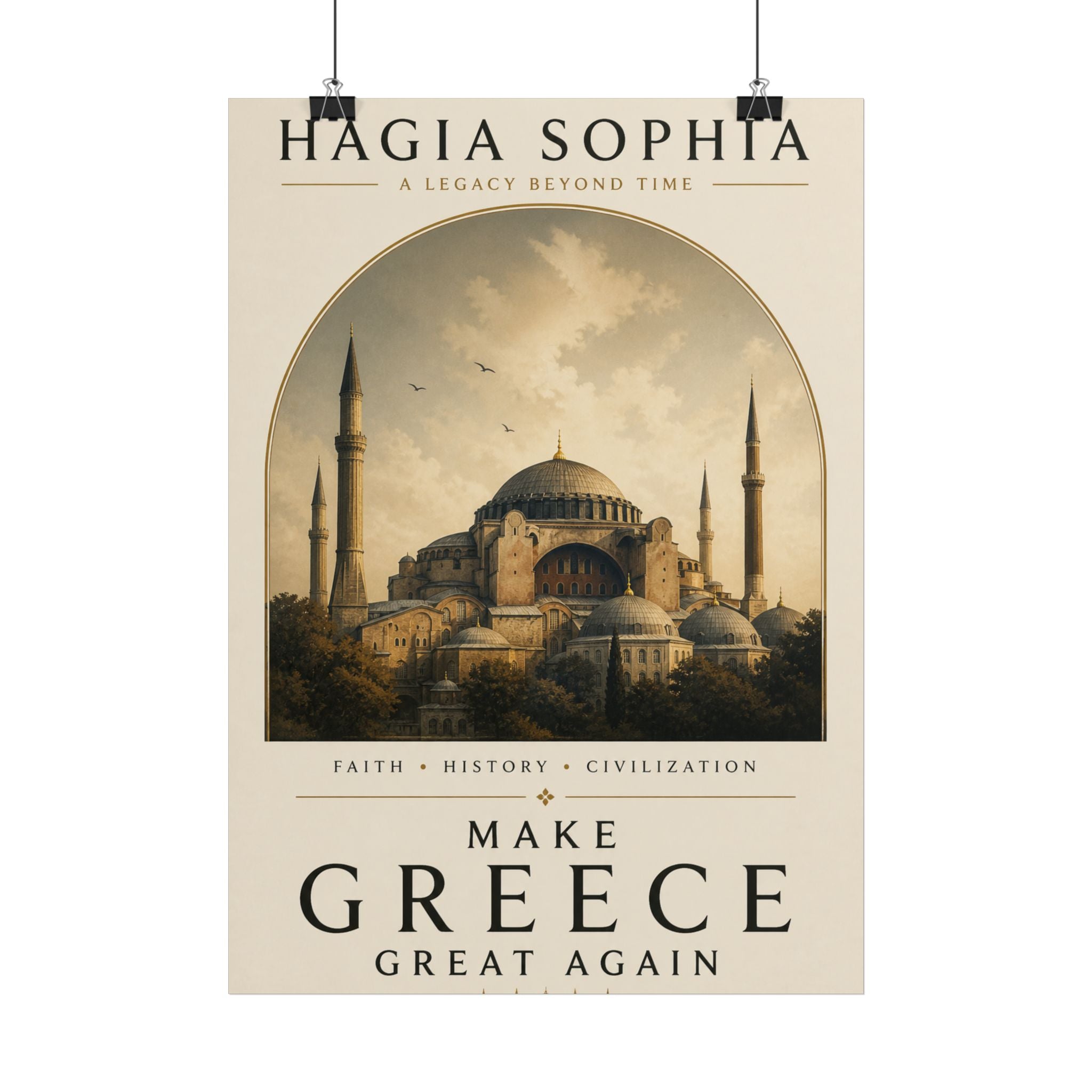 Hagia Sophia Vintage Poster - "Make Greece Great Again" Poster