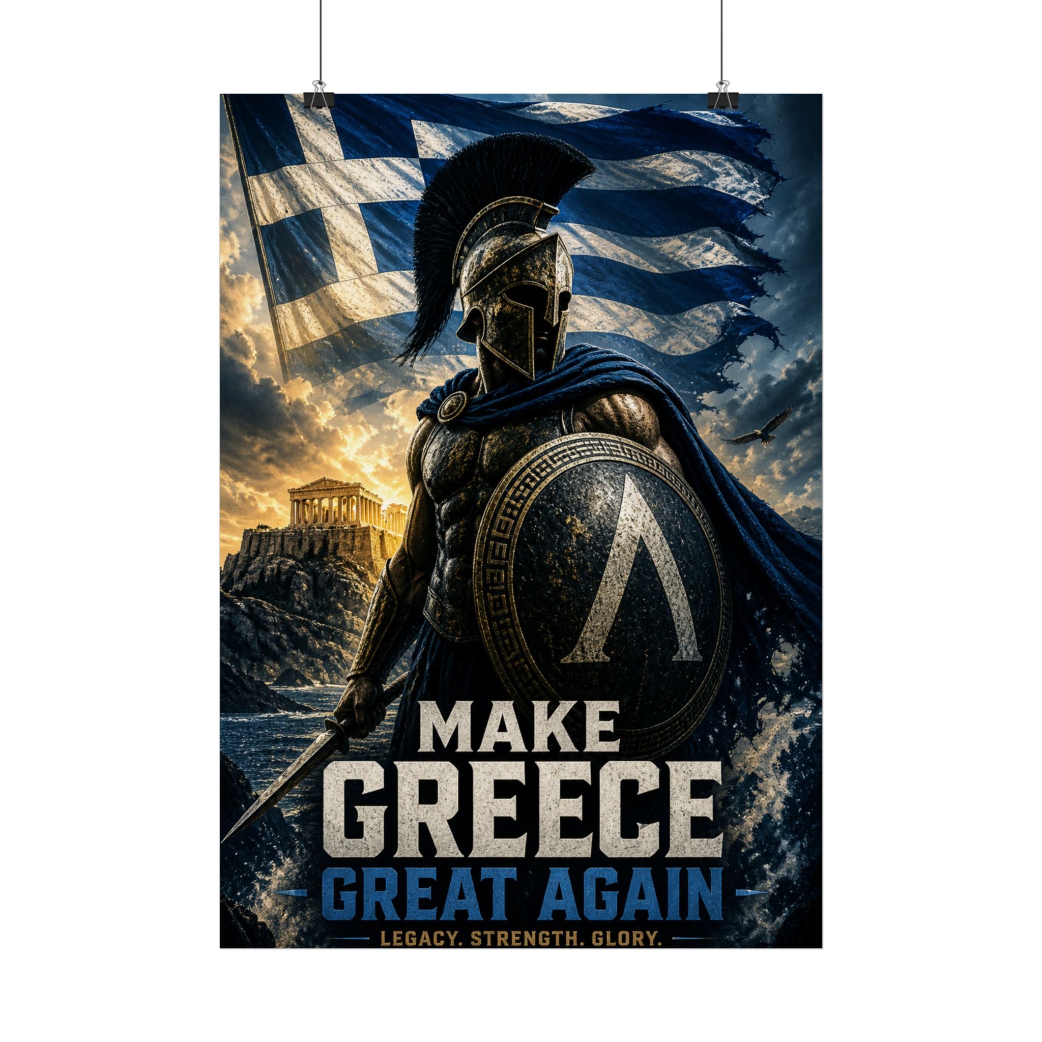 Greek Spartan Poster — "Make Greece Great Again" Wall Art